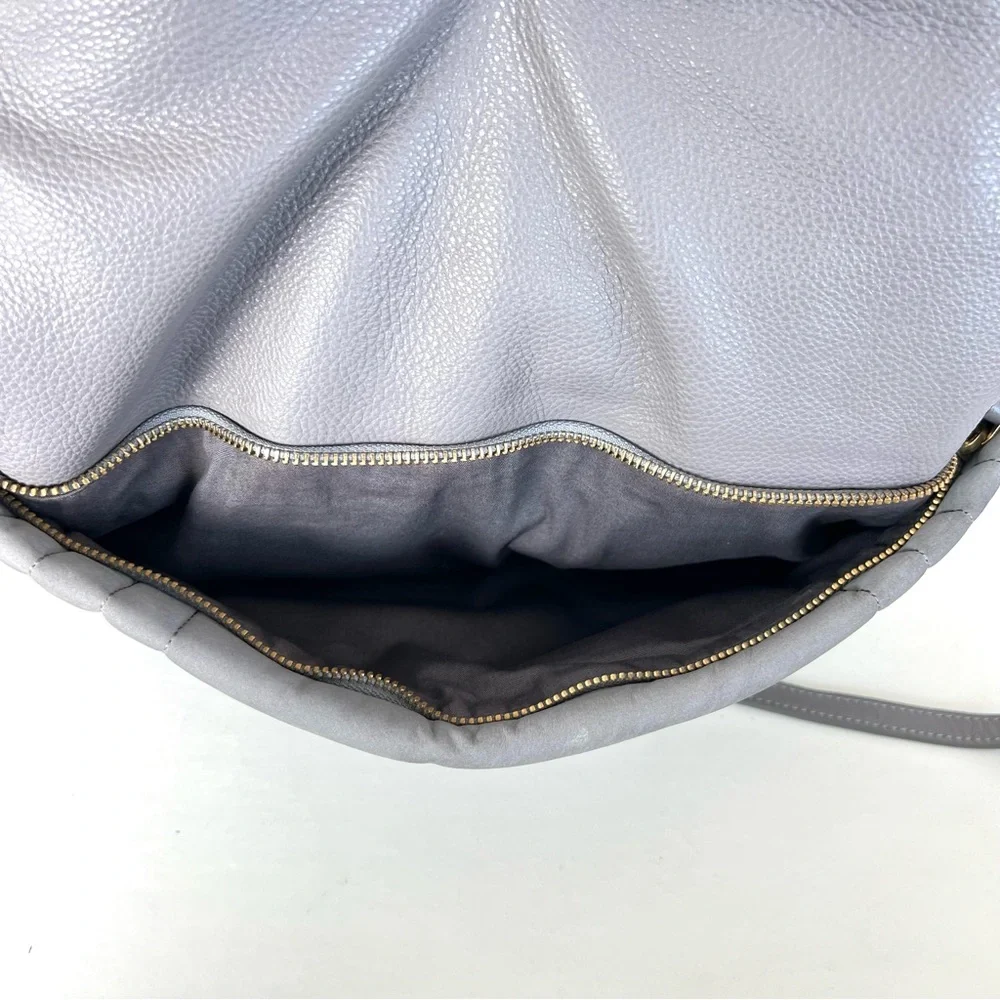 MARC by MARC JACOBS Tread Lightly Grey Leather Suede Crossbody Shoulder Hobo Bag